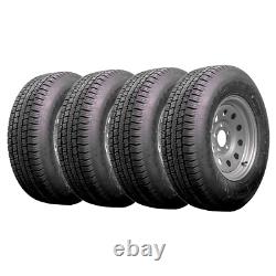 Provider 15 10 ply Radial Trailer Tire&Wheel ST 225/75R15 5 Lug Silver Set of 4