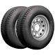 Provider 15 10 Ply Radial Trailer Tire&wheel-st 225/75r15 6 Lug Silver Set Of 2