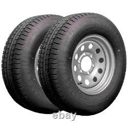 Provider 15 10 ply Radial Trailer Tire&Wheel-ST 225/75R15 6 Lug Silver Set of 2