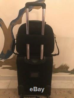 RACHEL(LINE)LUGGAGE SET 1 UPRIGHT CARRY-ON WithWHEELS+SMALL MATCHING BAG-BLACK