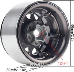 RC Rims 4Pcs 1.9 Inch Beadlock RC Wheel Rim Set Wheel Hub for 110 RC Cr