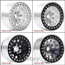 RC Rims 4Pcs 1.9 Inch Beadlock RC Wheel Rim Set Wheel Hub for 110 RC Cr