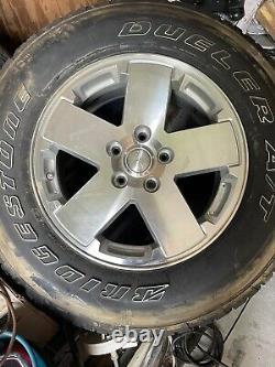 SET OF 4- 2012 JEEP WRANGLER OEM WHEELS AND TIRES. 18 Wheels On 255/70 Tires