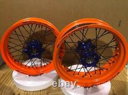 SM Pro KTM/Husqvarna SuperMoto Tubeless Wheel set 3.50 x 16.5 & 5.00 x 17
