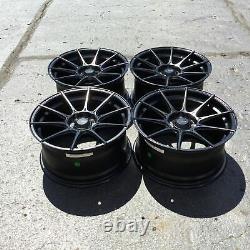 Set 4 16x9 Advanti Racing Storm S1 Black 4x100 Wheels +45mm Rims