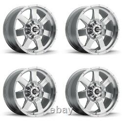 Set 4 17 Mamba 586S M14 17X9 5x5 Silver with Machined Face Wheels 12mm Rims