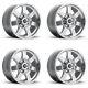 Set 4 17 Mamba 586s M14 17x9 6x5.5 Silver With Machined Face Wheels -12mm Rims