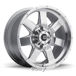 Set 4 17 Mamba 586S M14 17x9 6x5.5 Silver with Machined Face Wheels -12mm Rims