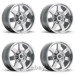 Set 4 20 Mamba 586S M14 20X9 Silver with Machined Face 6x135 Wheels 30mm Rims