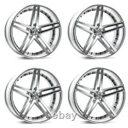 Set 4 22 Axe Wheels EX20 Silver 22x9 Wheels 5x120 35mm Rims
