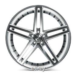 Set 4 22 Axe Wheels EX20 Silver 22x9 Wheels 5x120 35mm Rims
