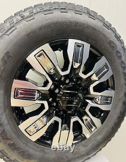 Set 4 OEM GMC Sierra Denali 2500 20 Black With Chrome Wheels Goodyear Tires