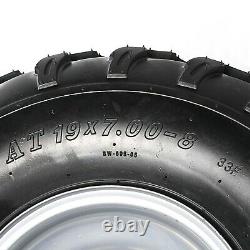 Set of 2 ATV Wheels 8 inch Tyres 19x7-8 19x7.00-8 Tyre Rim Quad Bike Small Bolt