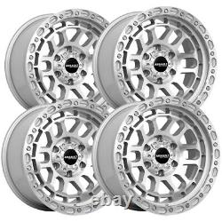 (Set of 4) Assault Offroad AS4 17x8.5 6x5.5 +0mm Silver Wheels Rims 17 Inch