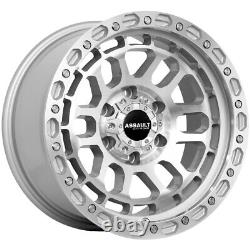 (Set of 4) Assault Offroad AS4 17x8.5 6x5.5 +0mm Silver Wheels Rims 17 Inch