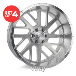 (Set of 4) Axe AX2.1 Wheels 26x14 6x135-6x139.7 -76 mm Silver Rims 26'' Inch