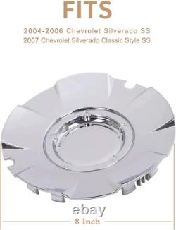 Set of 4 Chromed Wheel Hub Center Caps 20 Inch for 2004-2007 Chevrolet Silverado