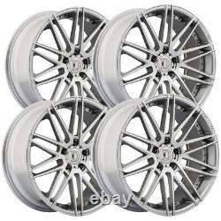 (Set of 4) Defy D01 20x9 5x120 +35mm Silver Wheels Rims 20 Inch