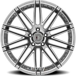 (Set of 4) Defy D01 20x9 5x120 +35mm Silver Wheels Rims 20 Inch