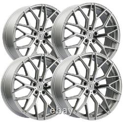 (Set of 4) Defy D07 18x8 5x4.5 +38mm Silver Wheels Rims 18 Inch