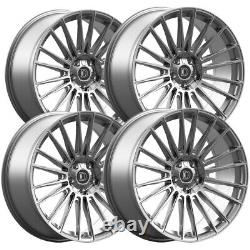 (Set of 4) Defy D12 17x7.5 5x100/5x4.5 +38mm Silver Wheels Rims 17 Inch