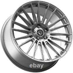 (Set of 4) Defy D12 17x7.5 5x100/5x4.5 +38mm Silver Wheels Rims 17 Inch