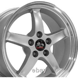 (Set of 4) OE Wheels FR04B 17x9 5x4.5 +24mm Silver Wheels Rims 17 Inch