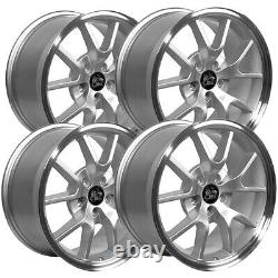 (Set of 4) OE Wheels FR05B 18x9 5x4.5 +24mm Silver Wheels Rims 18 Inch