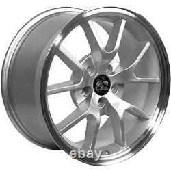 (Set of 4) OE Wheels FR05B 18x9 5x4.5 +24mm Silver Wheels Rims 18 Inch