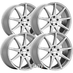 (Set of 4) Ravetti M9 20x8.5 5x4.5 +35mm Silver Wheels Rims 20 Inch