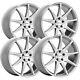 (set Of 4) Ravetti M9 20x8.5 5x4.5 +35mm Silver Wheels Rims 20 Inch