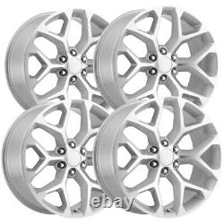 (Set of 4) Strada Replicas R176 Snowflake 22x9 6x5.5 +31mm Silver Wheels Rims