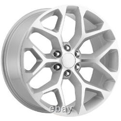 (Set of 4) Strada Replicas R176 Snowflake 22x9 6x5.5 +31mm Silver Wheels Rims