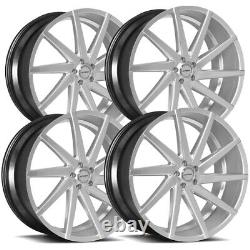 (Set of 4) Strada S41 Sega 22x9 5x4.5 +40mm Silver Wheels Rims 22 Inch