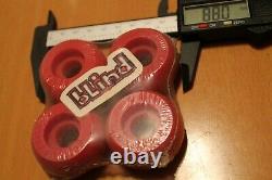 Skateboard Wheels Small 1990's Red Original Rare 44mm Set Of 4 SKATEBOARD WHEELS