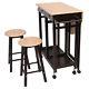 Small Kitchen Dining Table And Chairs Set Folding Island Trolley Wheels 2 Stools