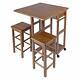 Small Space Dinning Set With Wooden Stool Chairs Wheeled Folding Kitchen Table Set
