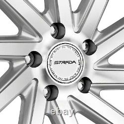Strada Sega Wheels 24x9 (15, 5x114.3, 72.6) Silver Rims Set of 4