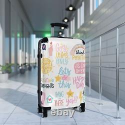 Suitcases Loveable Luggage Set Daily Affirmations, Suitcases with Wheels Handle