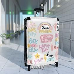 Suitcases Loveable Luggage Set Daily Affirmations, Suitcases with Wheels Handle