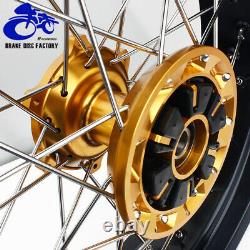 Supermoto 17 Wheel Rotor Gold Hubs Cush Drive Set for Suzuki DRZ400SM 2005-2020