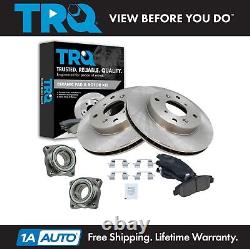TRQ Wheel Hub Bearing Premium Ceramic Brake Pad Rotor Kit Front for Acura New