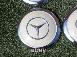 Vintage Mercedes Benz Small Hubcaps Wheel Center Caps Dog Dish Covers Set of 4