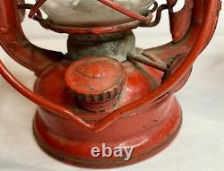 Vintage Winged Wheel NO. 350 Japan Made Red Lantern Clear Globe Original Set 2
