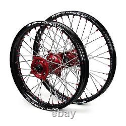 Wheels Set Red Black 18 21 Rim Fit Honda CRF250R 2010 2011 2012 2013