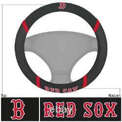 11pc Mlb Boston Red Sox Car Truck Floor Mats Housses De Siège Et Couverture De Volant