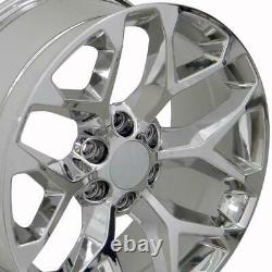20 Chrome Snowflake Wheels Goodyear Tpms Lug Set Fit Chevy Silverado Sierra