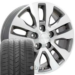 20 Wheel Tire Set Fit Toyota Tundra Style Silver Rims Mach’d 69533 Gy Pneus