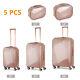 5 Pcs Bagages Liquidation Coque Rigide Pc + Abs Valise à Roulettes Avec Trousse De Maquillage