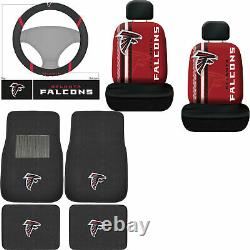 9pc NFL Atlanta Falcons Car Truck Floor Mats Couvertures De Siège Couverture De Volant